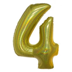 Party Lufi fólia 102cm 40" hologrammos arany, 4-es szám