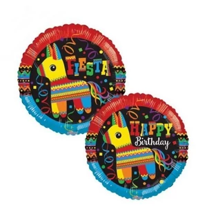 Party Lufi fólia 18inch gömb alakú, Fiesta Fólia léggömb+hélium