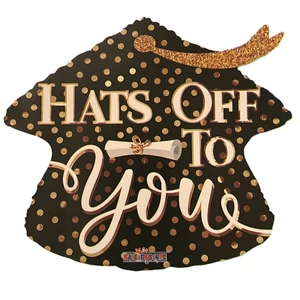 Party Lufi fólia 18" /45cm Hats Off To You felírattal, ballagásra