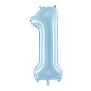 Partylufi fólia 34" -86cm Number 1 Babakék számos Partylufi