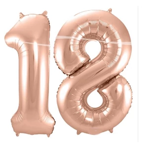 Party Lufi fólia 86cm 18-as szám, rosegold