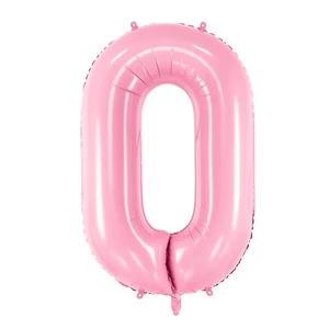 Partylufi fólia 86cm 0-ás, rózsaszín