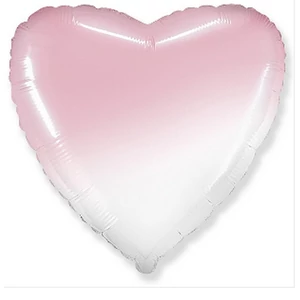 Party Lufi fólia 74cm szív, fehér-pink színátmenetes