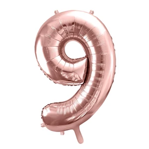Party Lufi fólia 86cm 9.szám születésnapra rosegold