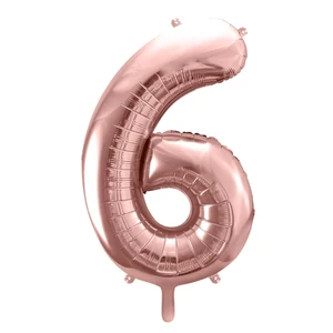 Party Lufi fólia 86cm 6.szám születésnapra rosegold