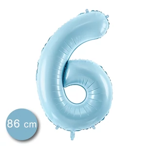 Partylufi fólia 86cm 6.születésnapra, világoskék