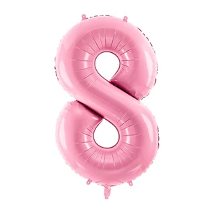 Party Lufi fólia 86cm 8.születésnapra rózsaszín