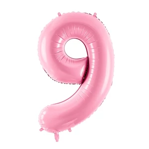 Partylufi fólia 86cm 9.születésnapra rózsaszín