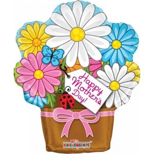 Party Lufi fólia anyák napjára virágos, Mothersday 46cm