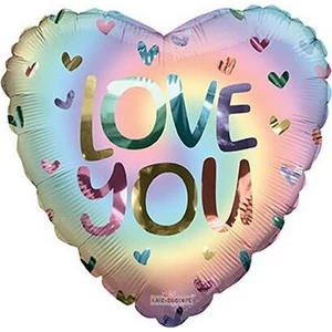 Party Lufi fólia 46cm szív alakú Love You felirattal