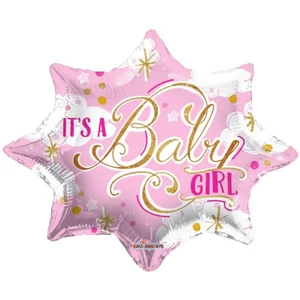 Party lufi fólia csillag alakú Is's a baby girl 20"