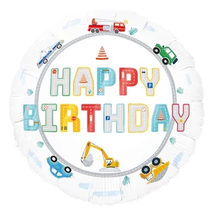 Party Lufi fólia szülinapos 18"-es/45cm-es járművek Happy Birthday