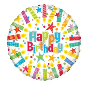 Party Lufi fólia szülinapos 18"-es/45cm-es gömb alakú csillagos uniszex Happy Birthday