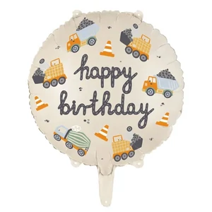 Party Lufi fólia 45cm 18" gömb alakú, munkagépes Happy Birthday