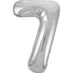 Party Lufi Óriás Szám 34"-86cm 7-es Ezüst - Silver számos Super Shape Fólia lufi +hélium