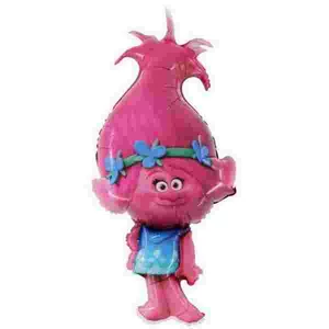 Party Lufi Super óriás Trolls Troll mintás rózsaszín troll lány Poppy Fólia Léggömb+hélium Super Shape