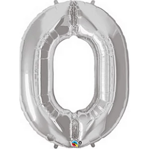 Party Lufi számos 34"-86cm számos lufi 0, ezüst fólia lufi +hélium