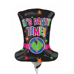 Party Lufi színes órás kalap Happy New Year Top Hat Mini Shape 5db/cs