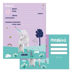 Ars Una party meghívó 25' borítékkal Cute Animal Unicorn 50224487 prémium minőség