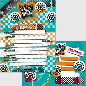 Party meghívó borítékkal Ars Una Rollin’ Mania (5228) 23gördeszka 50222285 prémium
