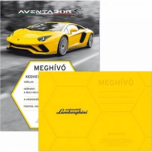 Party meghívó borítékkal Lamborghini, autó 19 Ars Una 90228353 kollekció !