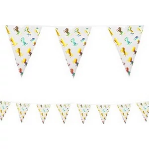 Party banner papír fűzér 4m Egyszarvú fényes Unikornis RoseGold metalizált mintázattal