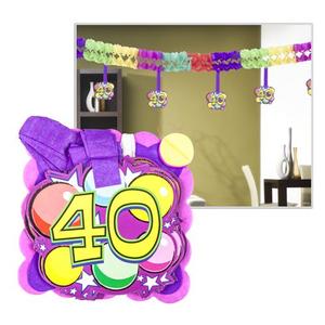 Party banner papír girland 40 4mx12x12cm 12db-os