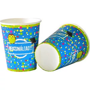 Party pohár papír 250ml Megcsináltad!!!baglyos, ballagásra (6db/csomag)