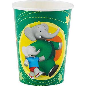 Party pohár papír 2,5dl Babar 8db/csom fóliázott papírpohár R552237