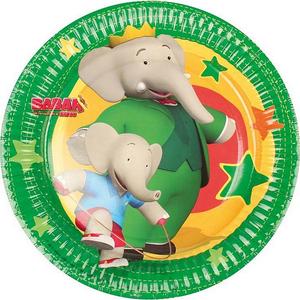 Party tányér papír 23cm Babar fóliázott papírtányér R552236