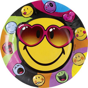 Party tányér papír 23cm Smiley World Yoursel 8db/csomag fóliázott papírtányér R552426