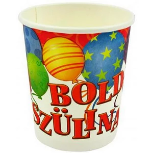 Party pohár 2,5dl Boldog szülinapot! 6db/csomag léggömbös