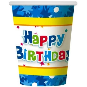 Party pohár 2,7ml Happy Birthday kék 6db/csomag