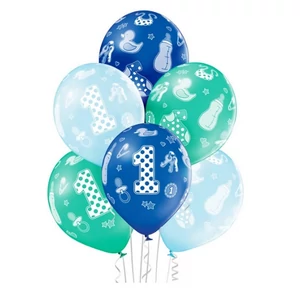 Party Lufi évszámos 6db/csomag, 1-es vegyes színekben boy