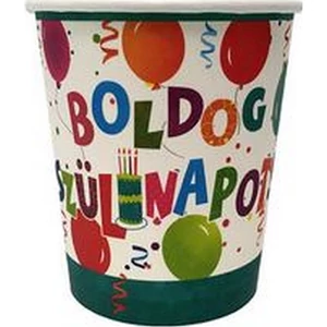 Party pohár Szülinapi Jamboree Boldog Szülinapot! feliratos parti pohár 250ml-es (6db/csomag) Happy Birthday