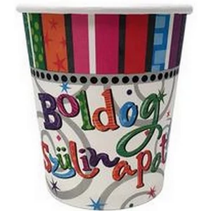 Party pohár Szülinapi Radiant Boldog Szülinapot! feliratos parti pohár 250ml-es (6db/csomag) Happy Birthday