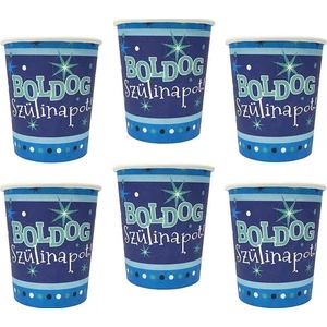 Party pohár Szülinapi Sparkle Boldog Szülinapot! feliratos parti pohár 250ml-es (6db/csomag) Happy Birthday