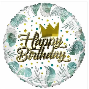 Party Lufi fólia 18"/45cm ECO gömb alakú, Happy Birthday