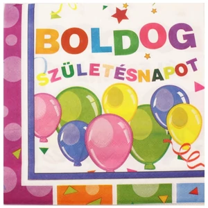 Party szalvéta 33x33cm BSZN, lufis 10db/csomag