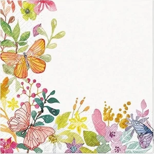 Party szalvéta  Daisy 33x33cm Színes virágok 