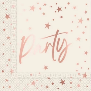 Party Szalvéta PartyDeco vajszínű, csillagokkal, party felirattal 33x33cm, 20 db/csomag