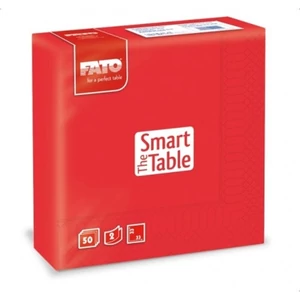 Party szalvéta 33x33cm FATO Smart Table 50db/csom 2 rétegű piros