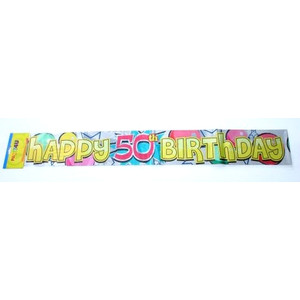Party banner szülinapi felirat Happy Birthday 50-es 3, 6m