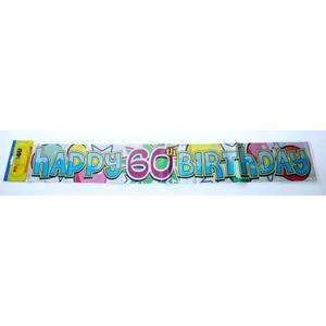 Party szülinapi fólia felirat Happy Birthday 60-as 3, 6m 