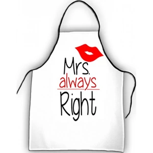 Party kötény szülinapi Mrs. always Right - feliratos 50x70cm vicces parti kötény