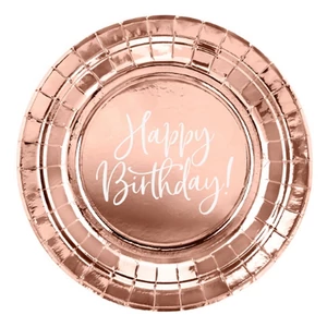 Party tányér 18cm Happy Birthday felirattal 6db/csomag