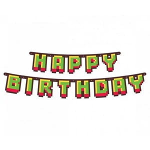 Party banner felirat Happy Birthday Game On 160cm