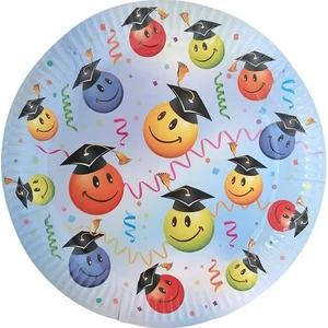 Party tányér ballagásra mosolygó arcok, 23cm-es 6 darabos