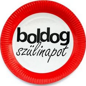 Party tányér Sebességkorlátozó Boldog Születésnapot feliratos parti 23cm (8db/csomag) Happy Birthday