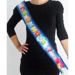 Party vállszalag Színes lufis Az Ünnepelt! feliratos kék parti szalag (1db/csomag) Happy Birthday